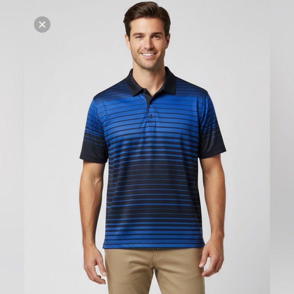 Take 50% OFF- Ben Hogan Performance Golf Polo Striped Shirt, Size-XL
